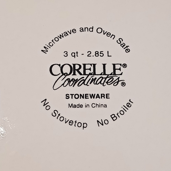CORELLE Coordinates Vintage 1980's Abundance Pattern Stoneware. 3 qt - 2.85 L. - Picture 7 of 14